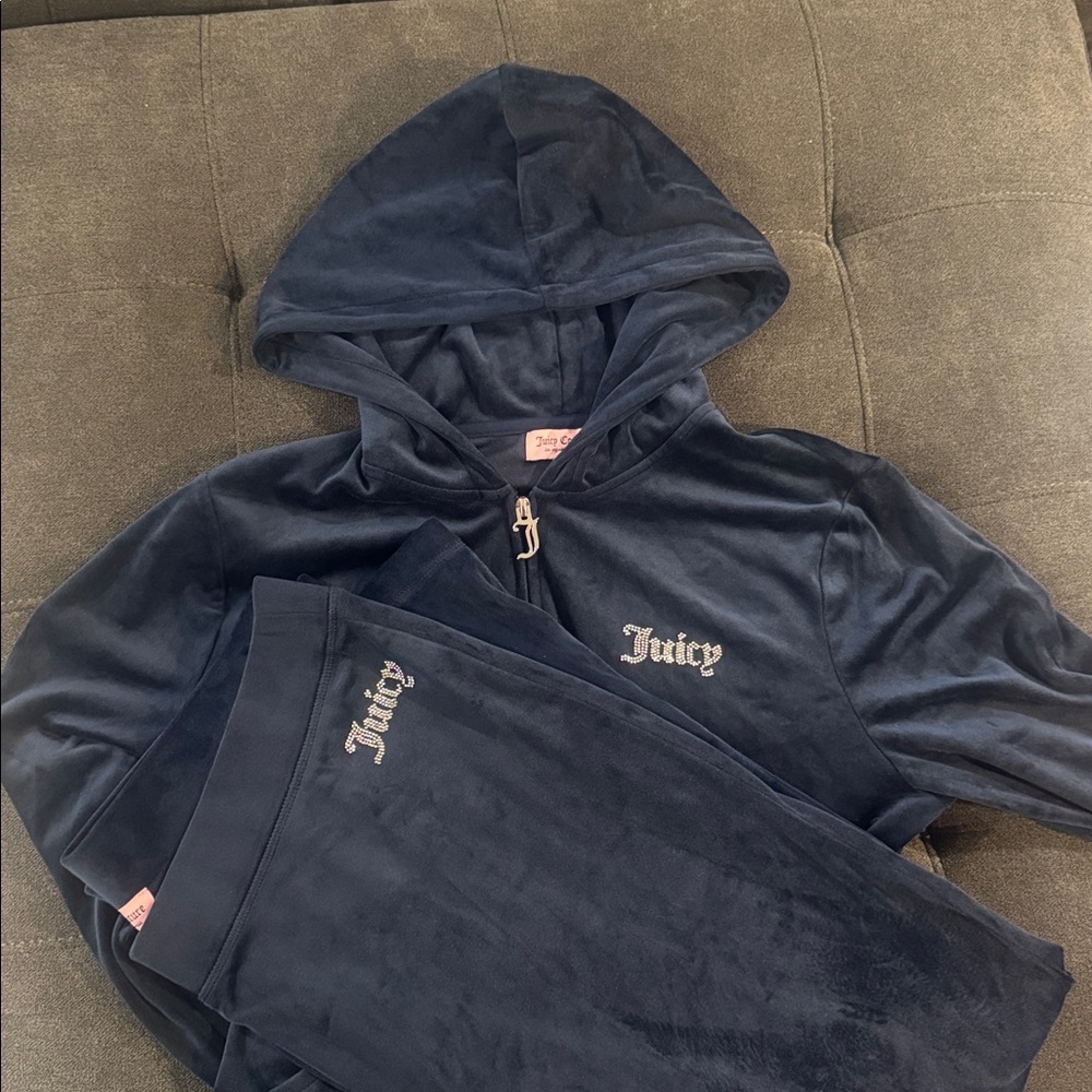 Juicy Couture Dark Blue Velour Pants